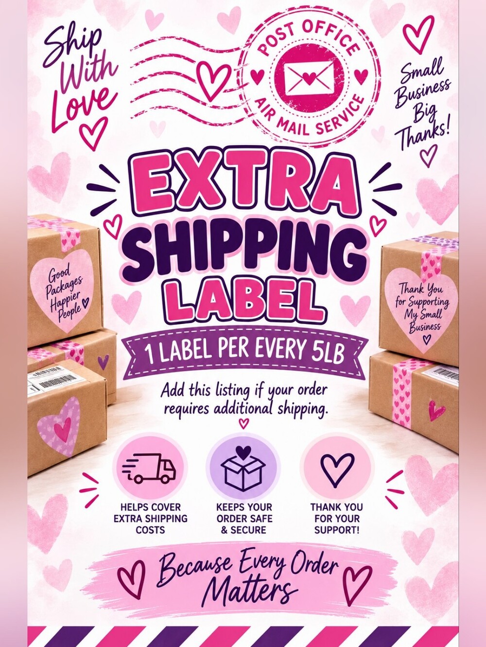 EXTRA SHIPPING LABEL 📬 1 LABEL PER EVERY 5LB
